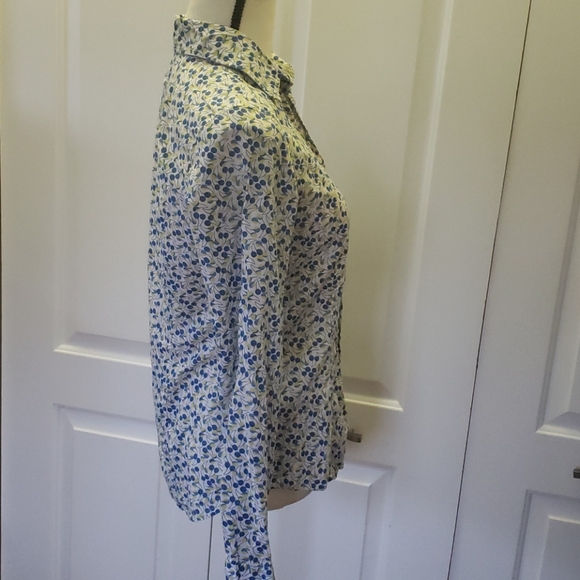 Long Sleeve Button Down Blue/White/Green Shirt - Picture 5 of 9